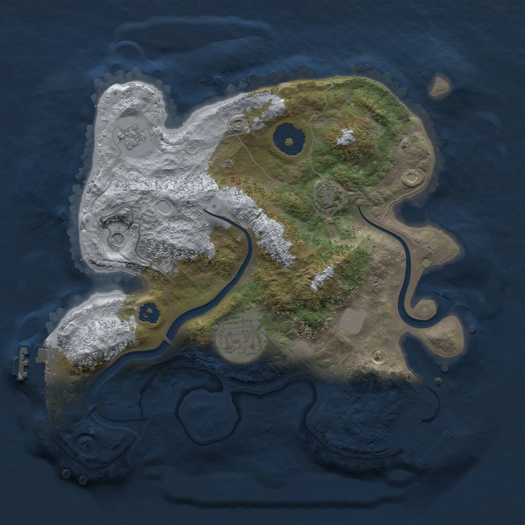 Rust Map: Procedural Map, Size: 2500, Seed: 412894, 7 Monuments