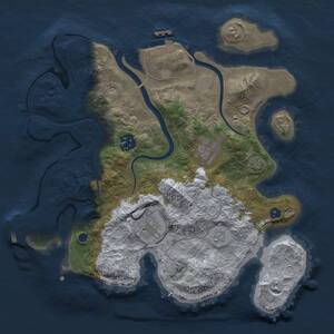Thumbnail Rust Map: Procedural Map, Size: 3000, Seed: 2156470, 9 Monuments