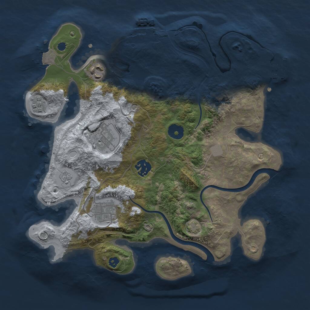 Rust Map: Procedural Map, Size: 3000, Seed: 8445, 11 Monuments