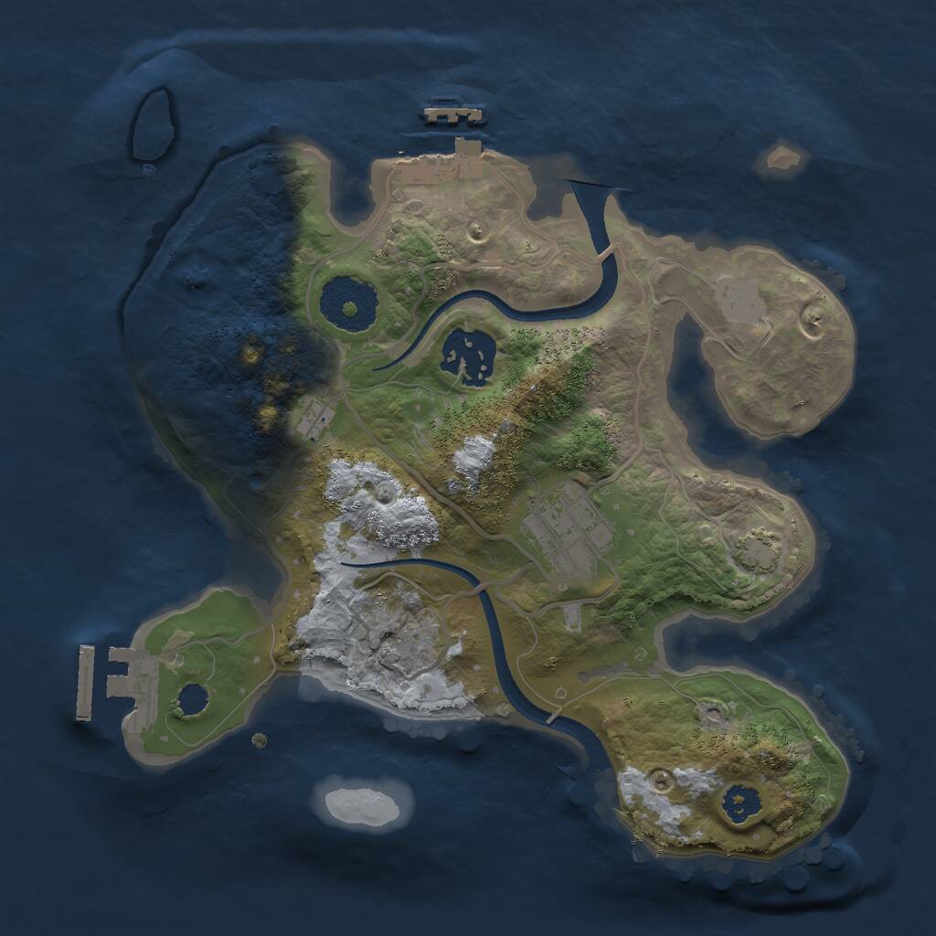 Rust Map: Procedural Map, Size: 2500, Seed: 473813782, 6 Monuments