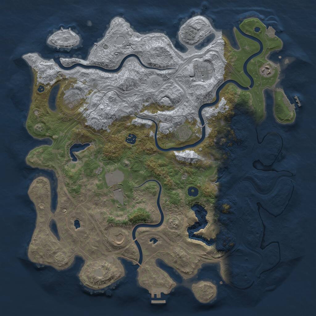 Rust Map: Procedural Map, Size: 4500, Seed: 23826, 14 Monuments