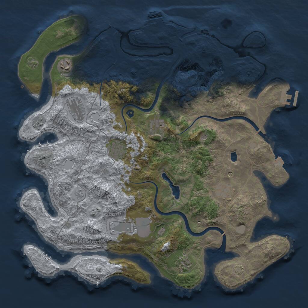 Rust Map: Procedural Map, Size: 4000, Seed: 429371777, 14 Monuments