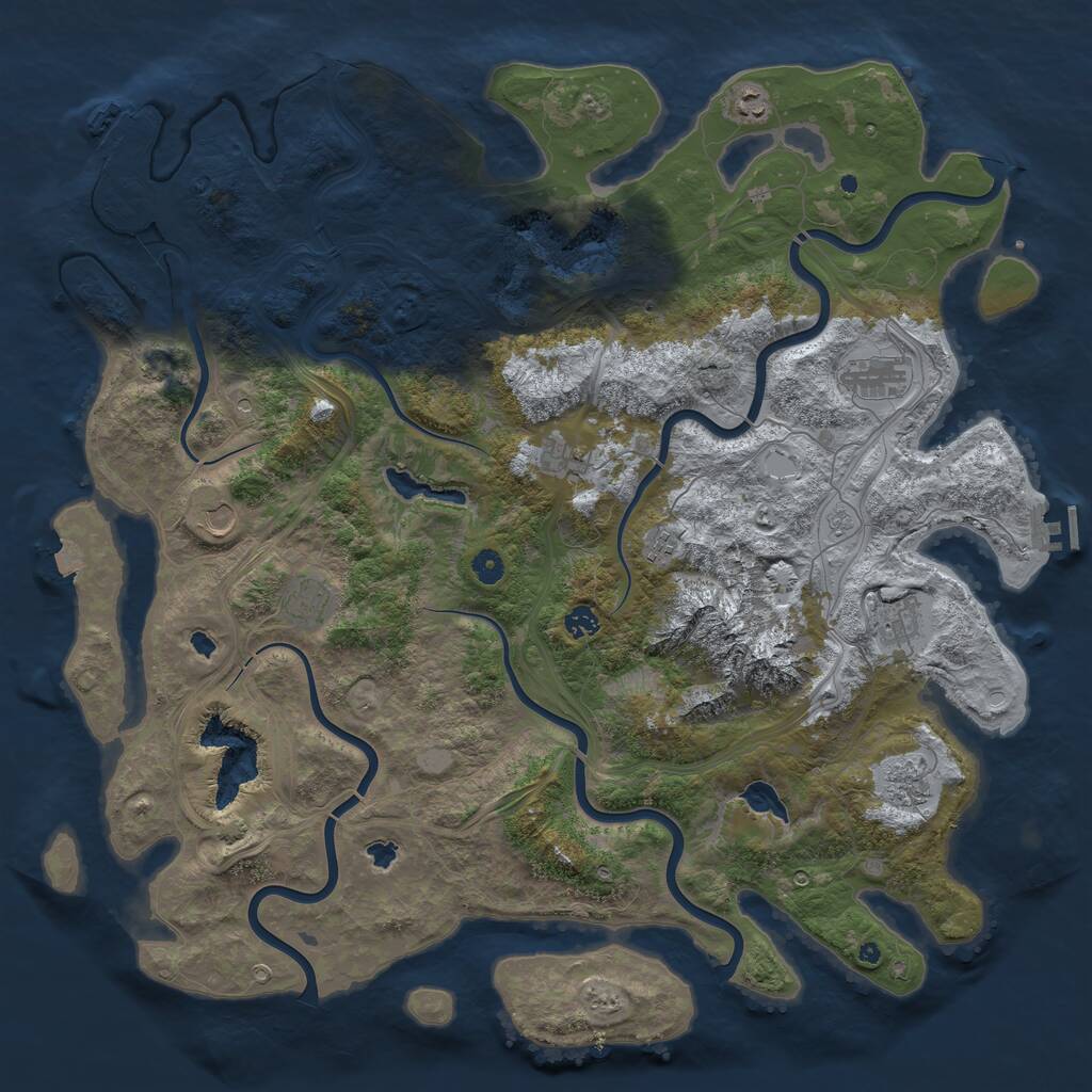Rust Map: Procedural Map, Size: 5000, Seed: 1098, 15 Monuments