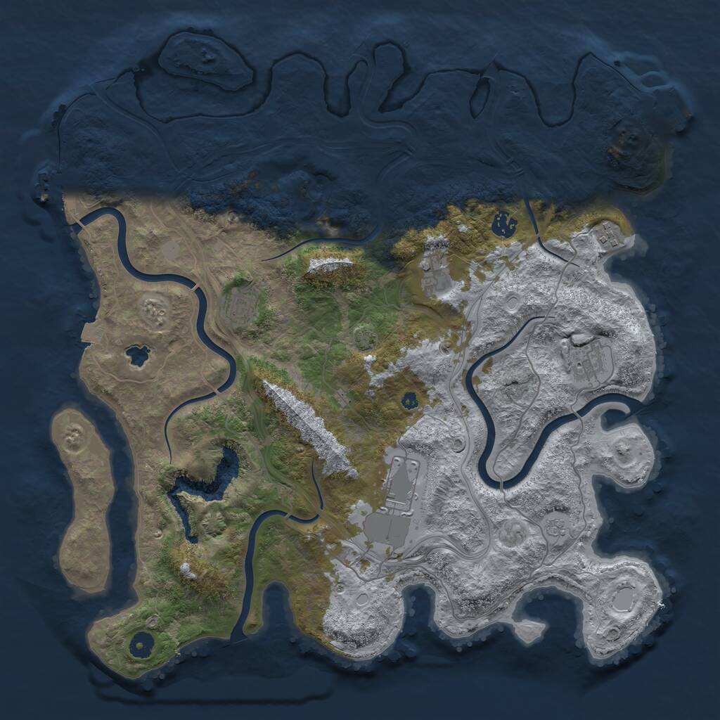 Rust Map: Procedural Map, Size: 4250, Seed: 1456481576, 12 Monuments