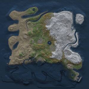 Thumbnail Rust Map: Procedural Map, Size: 3250, Seed: 23307382, 12 Monuments