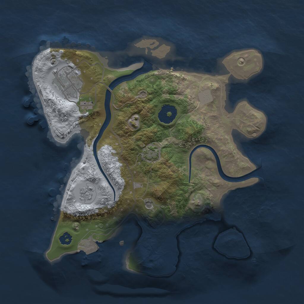 Rust Map: Procedural Map, Size: 2450, Seed: 668702895, 5 Monuments