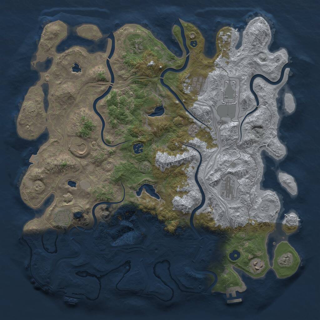 Rust Map: Procedural Map, Size: 4500, Seed: 592097240, 15 Monuments
