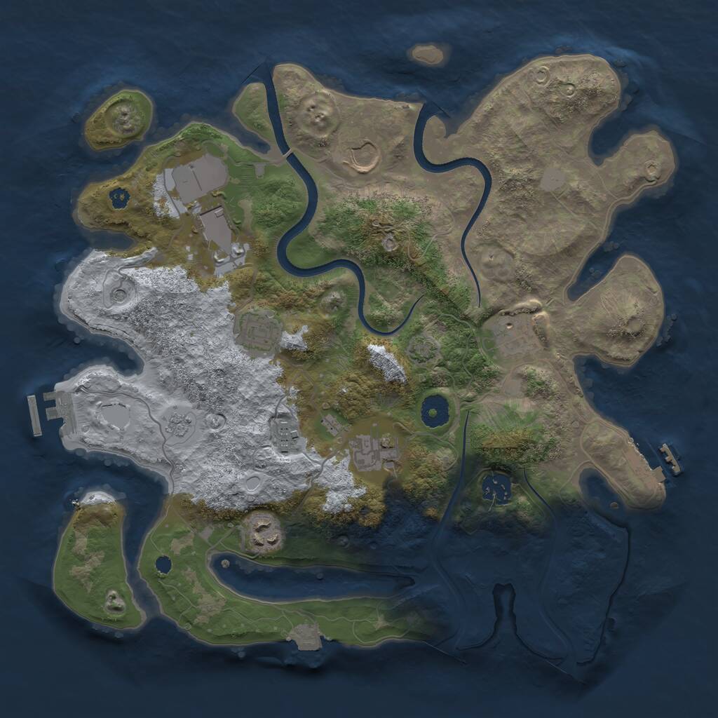 Rust Map: Procedural Map, Size: 3500, Seed: 1950858375, 14 Monuments