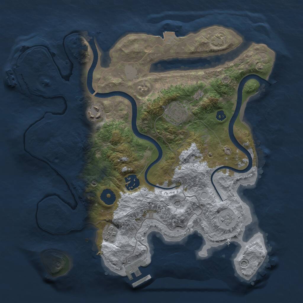 Rust Map: Procedural Map, Size: 3000, Seed: 344060425, 10 Monuments