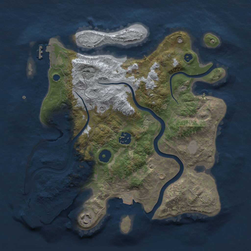 Rust Map: Procedural Map, Size: 3000, Seed: 85648, 7 Monuments