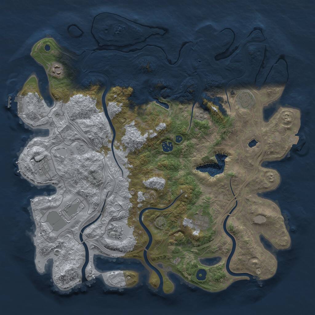 Rust Map: Procedural Map, Size: 4250, Seed: 37559948, 14 Monuments
