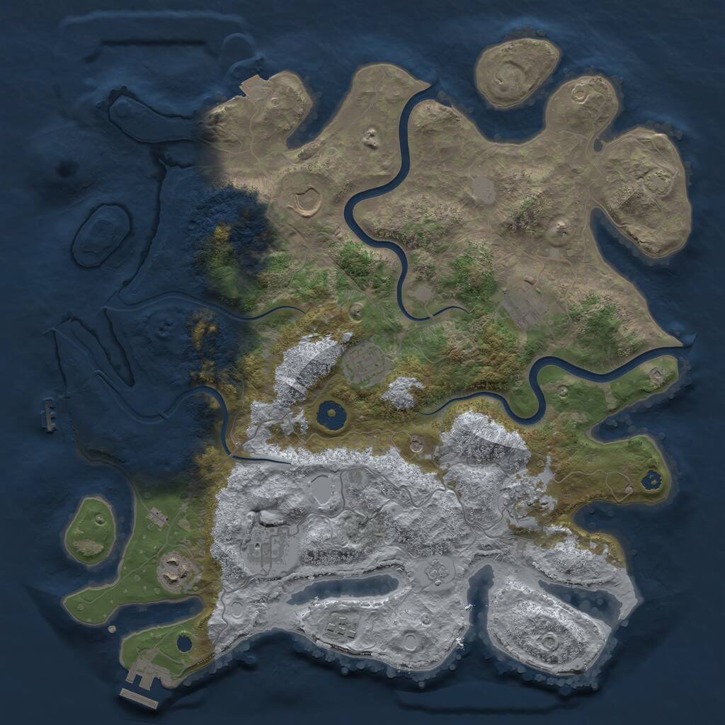 Rust Map: Procedural Map, Size: 3750, Seed: 565416588, 13 Monuments