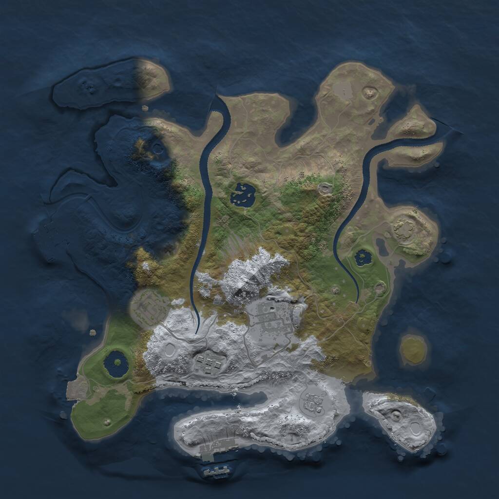 Rust Map: Procedural Map, Size: 3000, Seed: 111928093, 10 Monuments