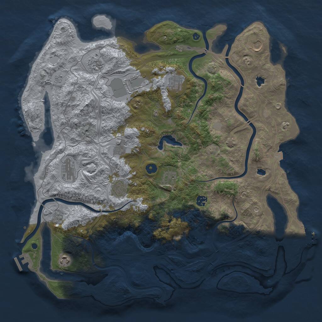 Rust Map: Procedural Map, Size: 4500, Seed: 73164537, 17 Monuments