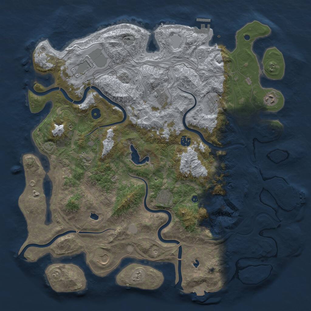 Rust Map: Procedural Map, Size: 4500, Seed: 976249569, 15 Monuments