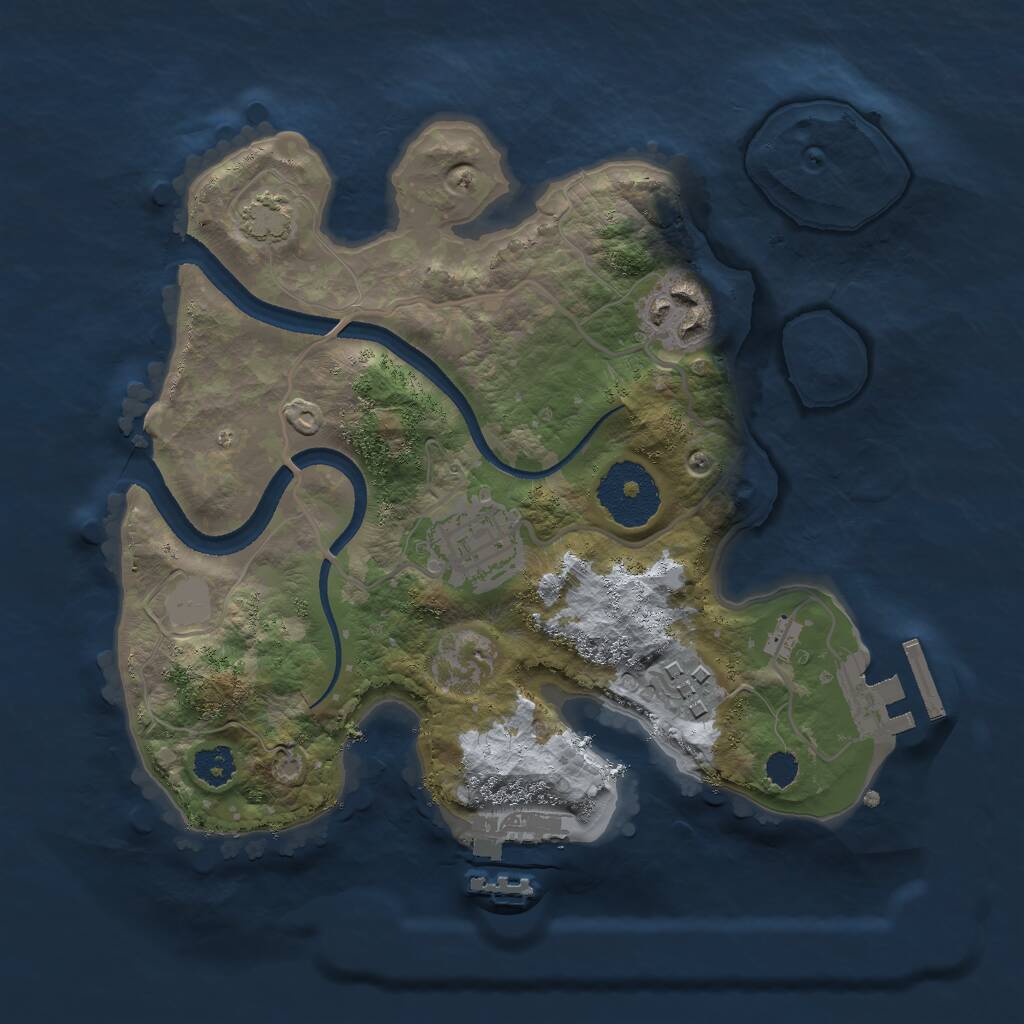 Rust Map: Procedural Map, Size: 2500, Seed: 772010118, 7 Monuments