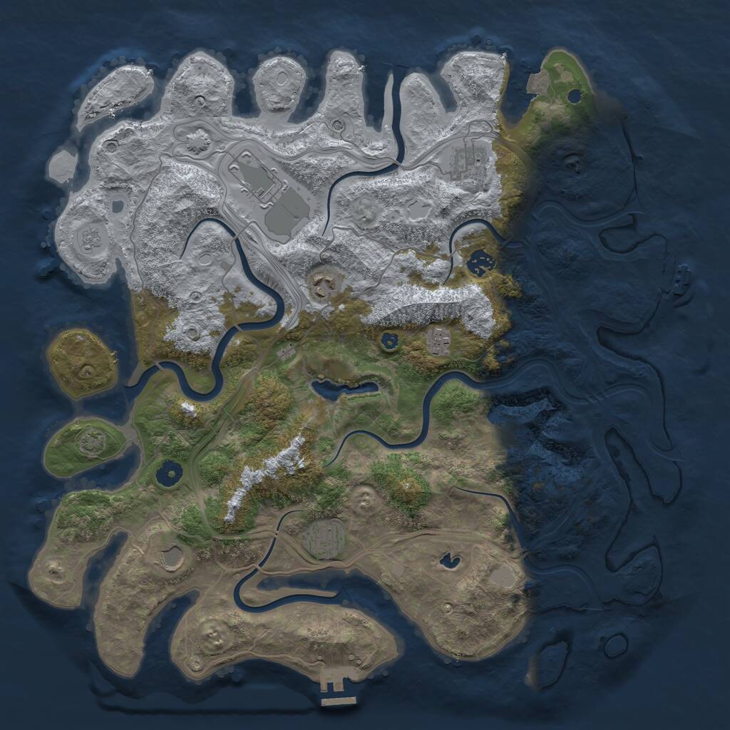 Rust Map: Procedural Map, Size: 4250, Seed: 65236554, 13 Monuments