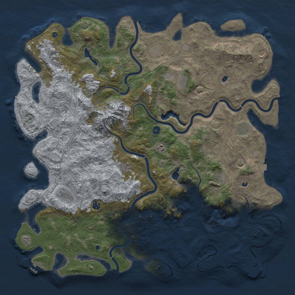 Rust Map: Procedural Map, Size: 5500, Seed: 1859687185, 17 Monuments
