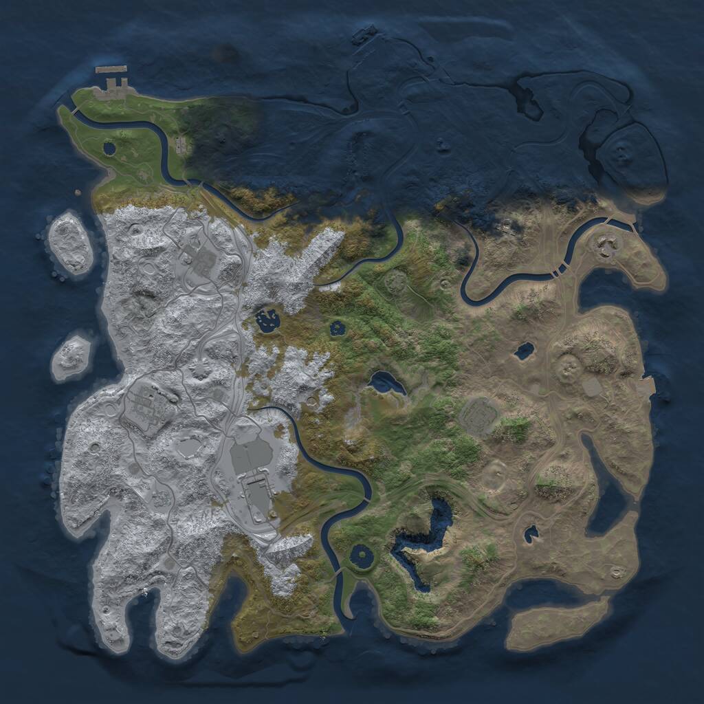 Rust Map: Procedural Map, Size: 4500, Seed: 577355129, 13 Monuments