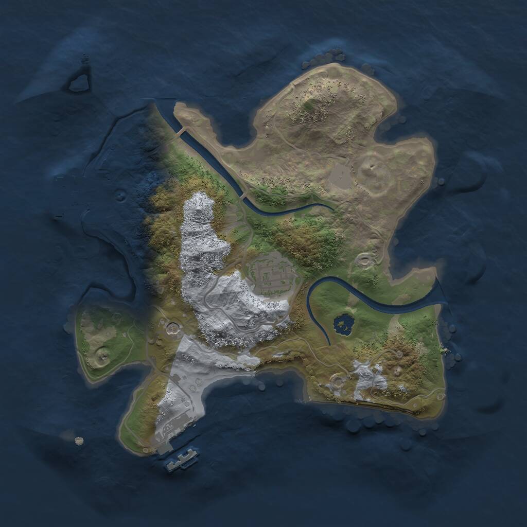 Rust Map: Procedural Map, Size: 2500, Seed: 1536946794, 5 Monuments