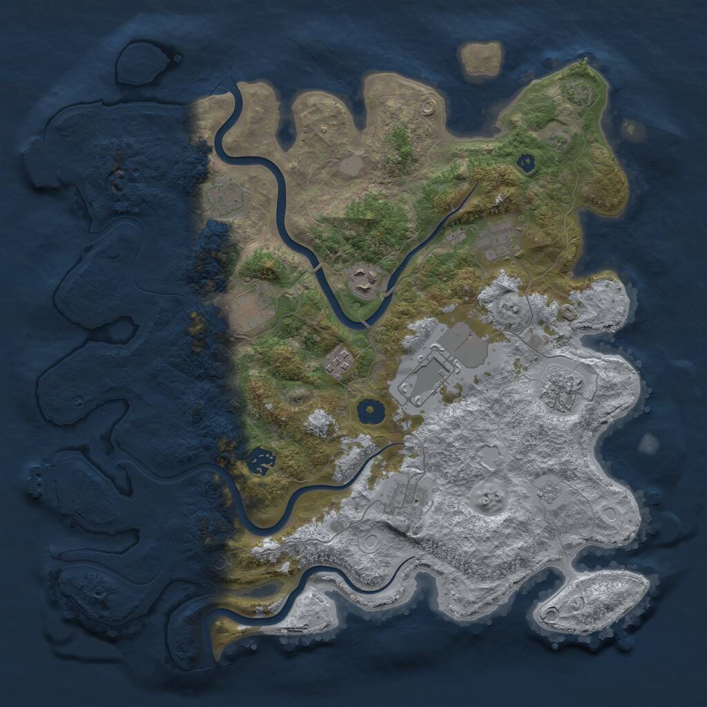 Rust Map: Procedural Map, Size: 3900, Seed: 6300, 15 Monuments