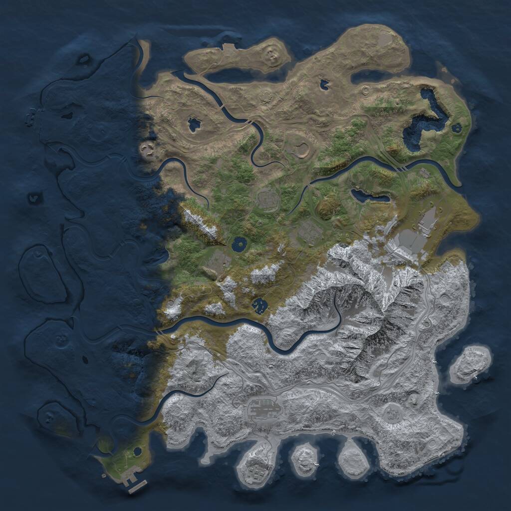 Rust Map: Procedural Map, Size: 5000, Seed: 344060425, 15 Monuments