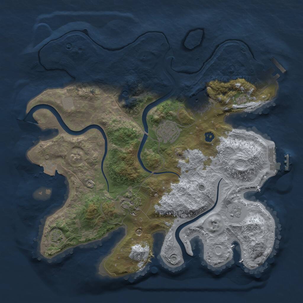 Rust Map: Procedural Map, Size: 3000, Seed: 1724345424, 9 Monuments