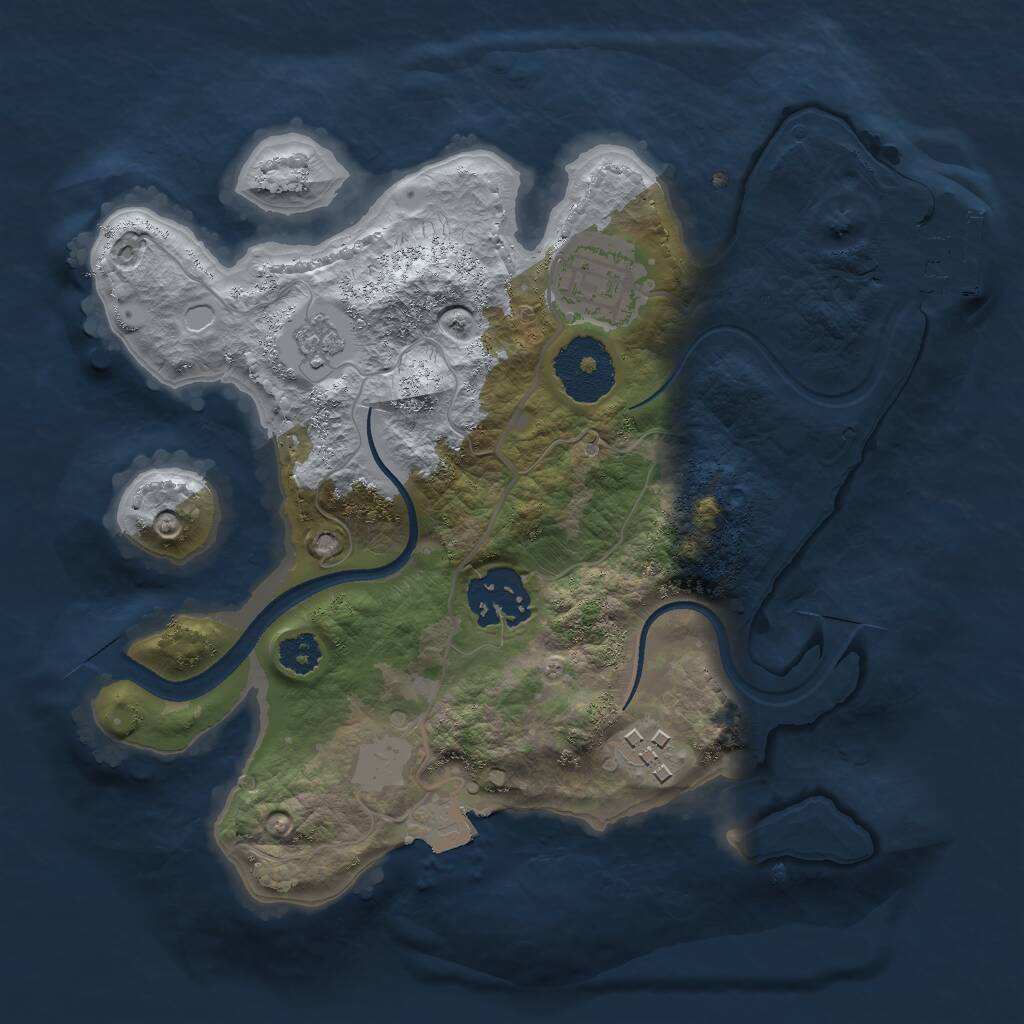 Rust Map: Procedural Map, Size: 2500, Seed: 1884813021, 6 Monuments