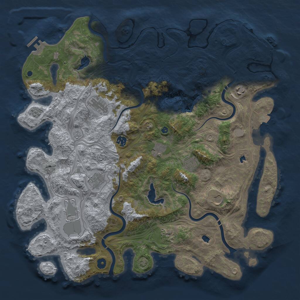 Rust Map: Procedural Map, Size: 4500, Seed: 133187573, 16 Monuments