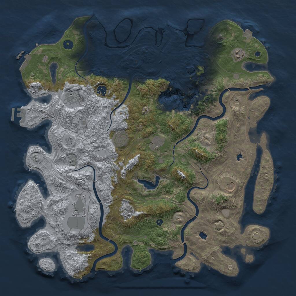 Rust Map: Procedural Map, Size: 4500, Seed: 133187573, 15 Monuments