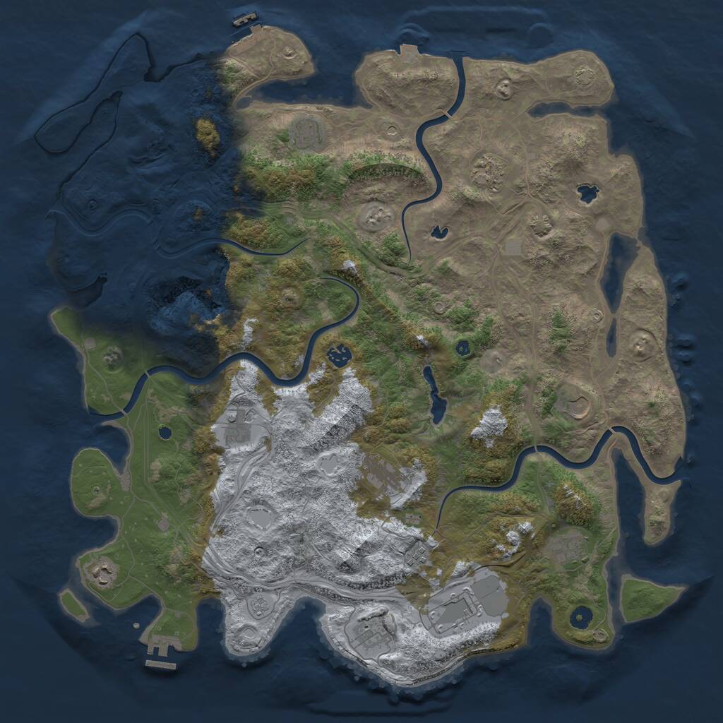 Rust Map: Procedural Map, Size: 4800, Seed: 1319416248, 17 Monuments