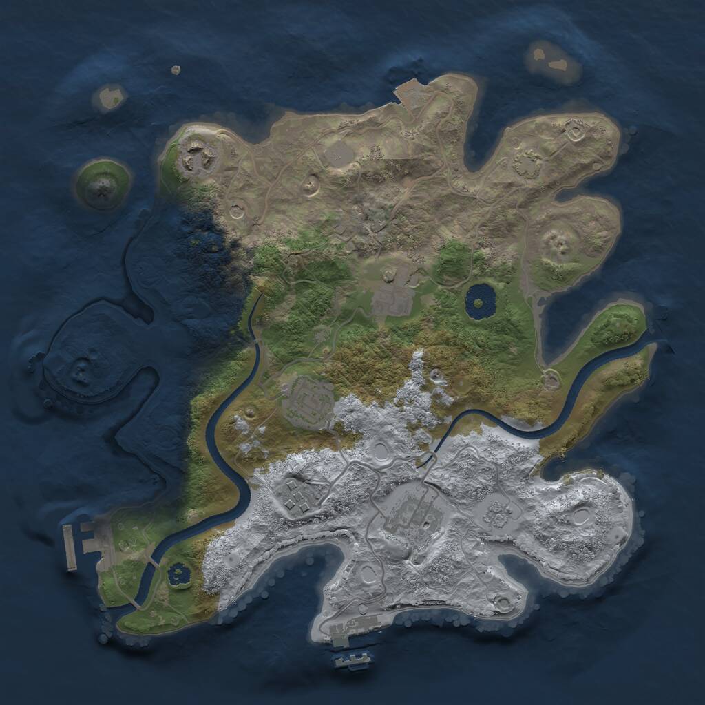 Rust Map: Procedural Map, Size: 3100, Seed: 670519, 11 Monuments