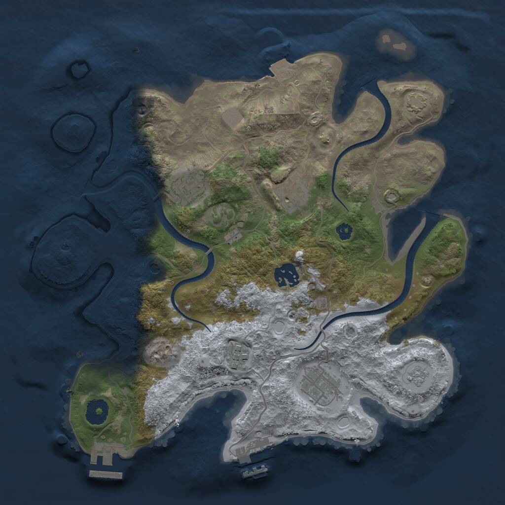 Rust Map: Procedural Map, Size: 3100, Seed: 670519, 11 Monuments