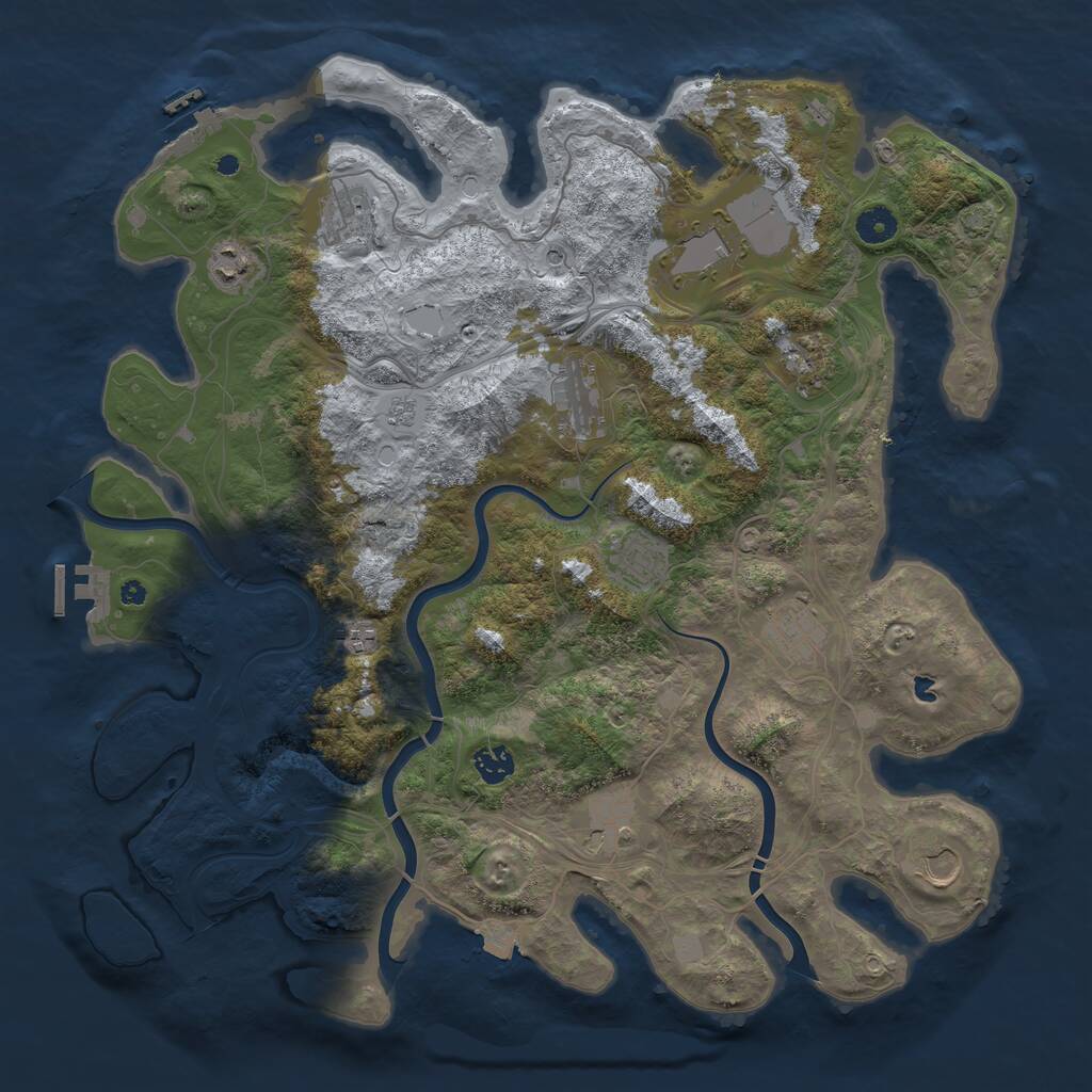 Rust Map: Procedural Map, Size: 4250, Seed: 1904694598, 17 Monuments