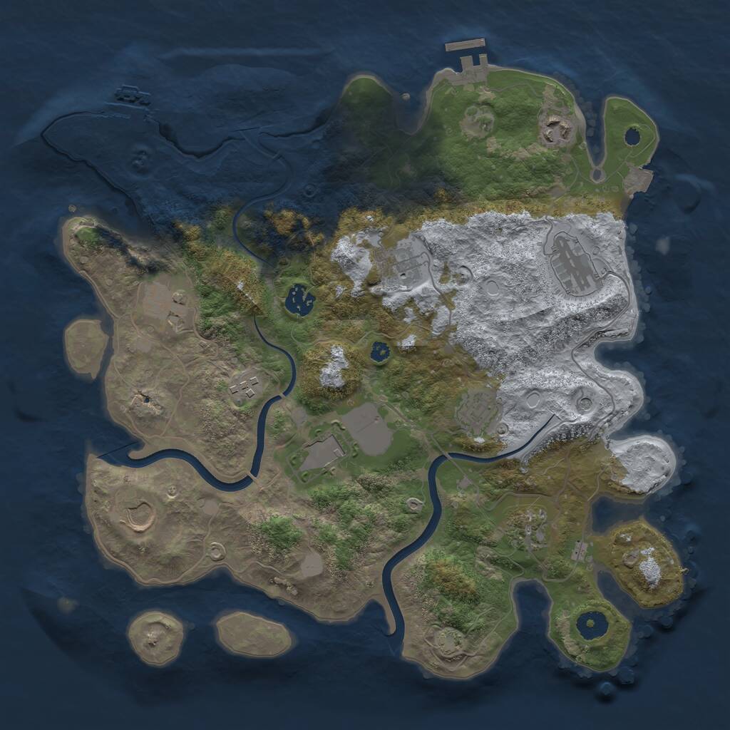 Rust Map: Procedural Map, Size: 3700, Seed: 29617328, 15 Monuments