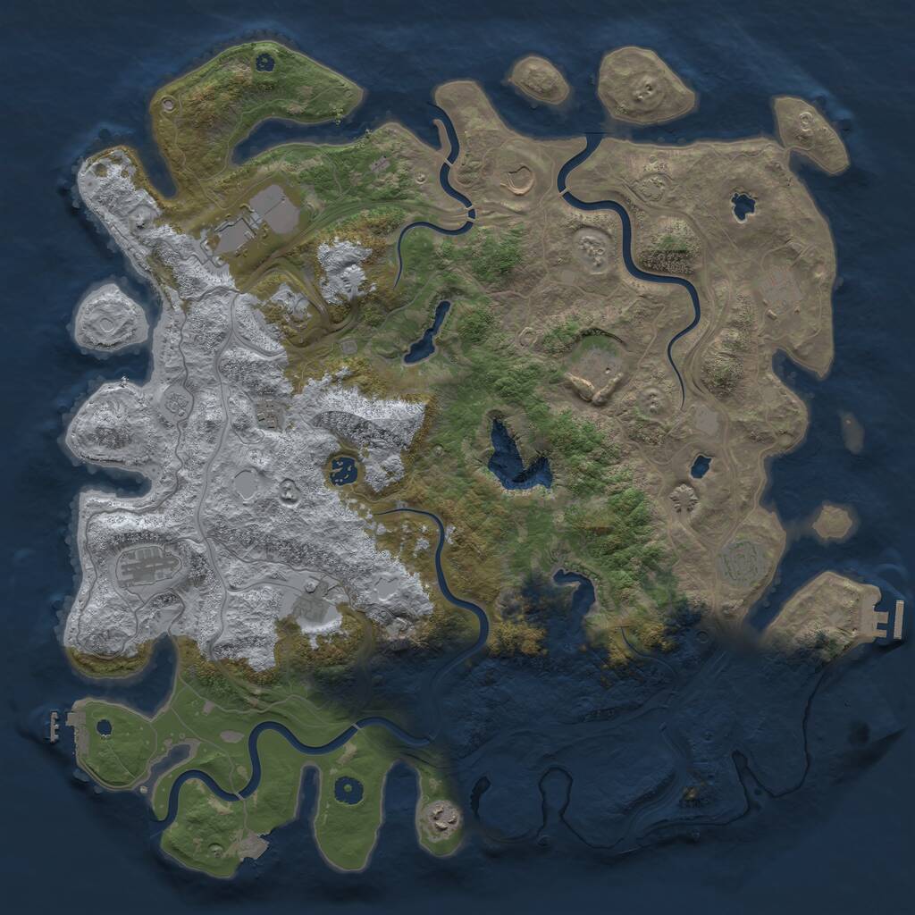Rust Map: Procedural Map, Size: 4800, Seed: 1133659273, 17 Monuments