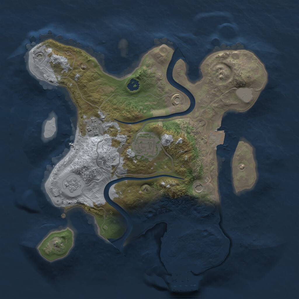 Rust Map: Procedural Map, Size: 2500, Seed: 1804839538, 6 Monuments