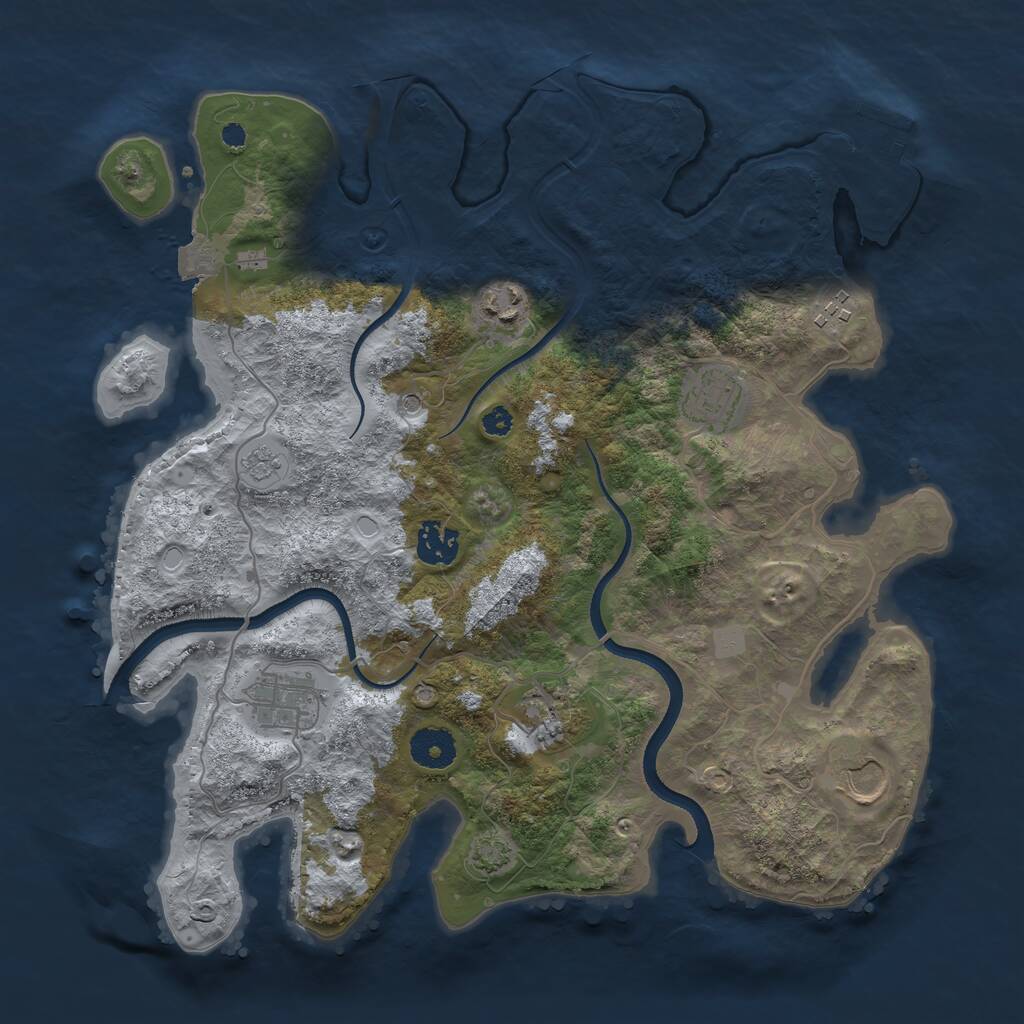 Rust Map: Procedural Map, Size: 3500, Seed: 577355129, 12 Monuments