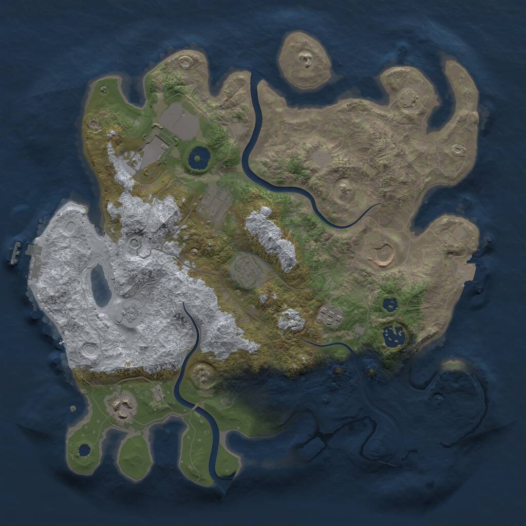 Rust Map: Procedural Map, Size: 3500, Seed: 4293124, 13 Monuments