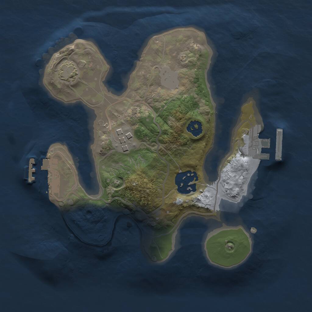 Rust Map: Procedural Map, Size: 2000, Seed: 649554992, 6 Monuments