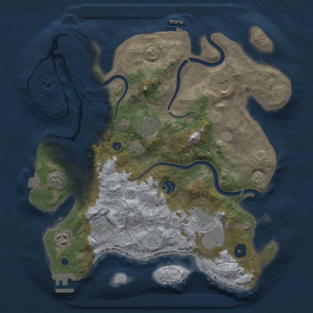 Rust Map: Procedural Map, Size: 3500, Seed: 79621, 13 Monuments