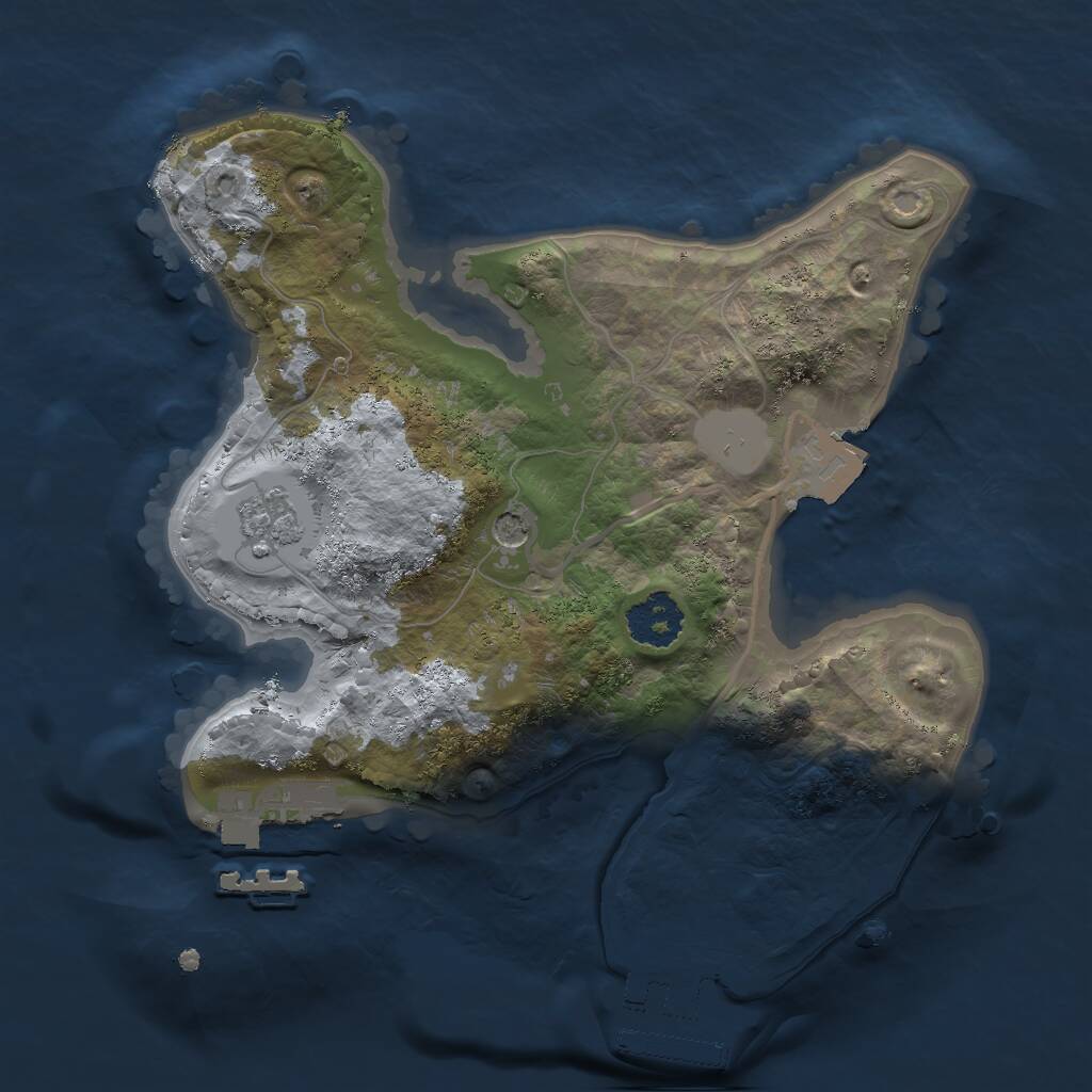 Rust Map: Procedural Map, Size: 2000, Seed: 55278827, 5 Monuments