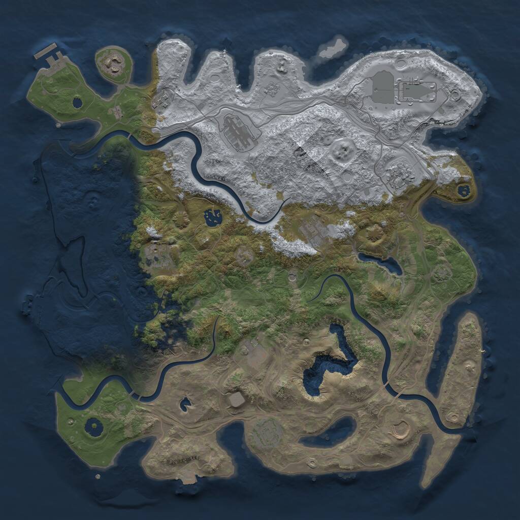 Rust Map: Procedural Map, Size: 4250, Seed: 559389736, 17 Monuments