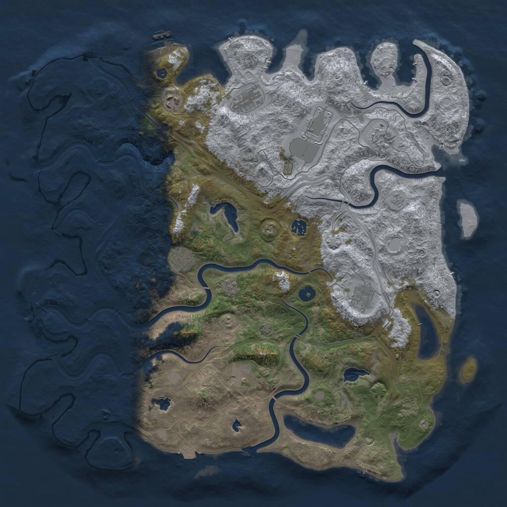 Rust Map: Procedural Map, Size: 4800, Seed: 1466140983, 15 Monuments