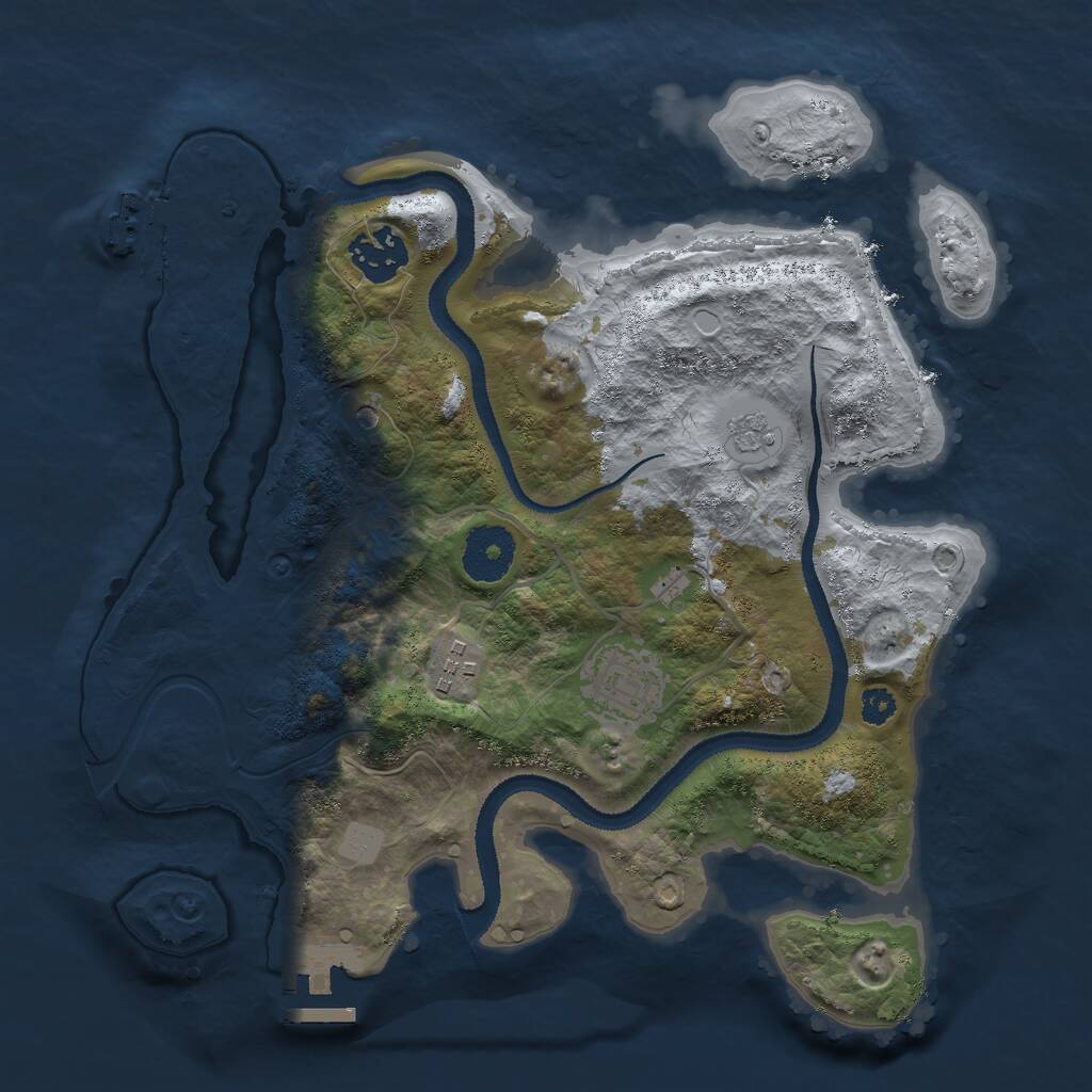 Rust Map: Procedural Map, Size: 3000, Seed: 852852, 8 Monuments