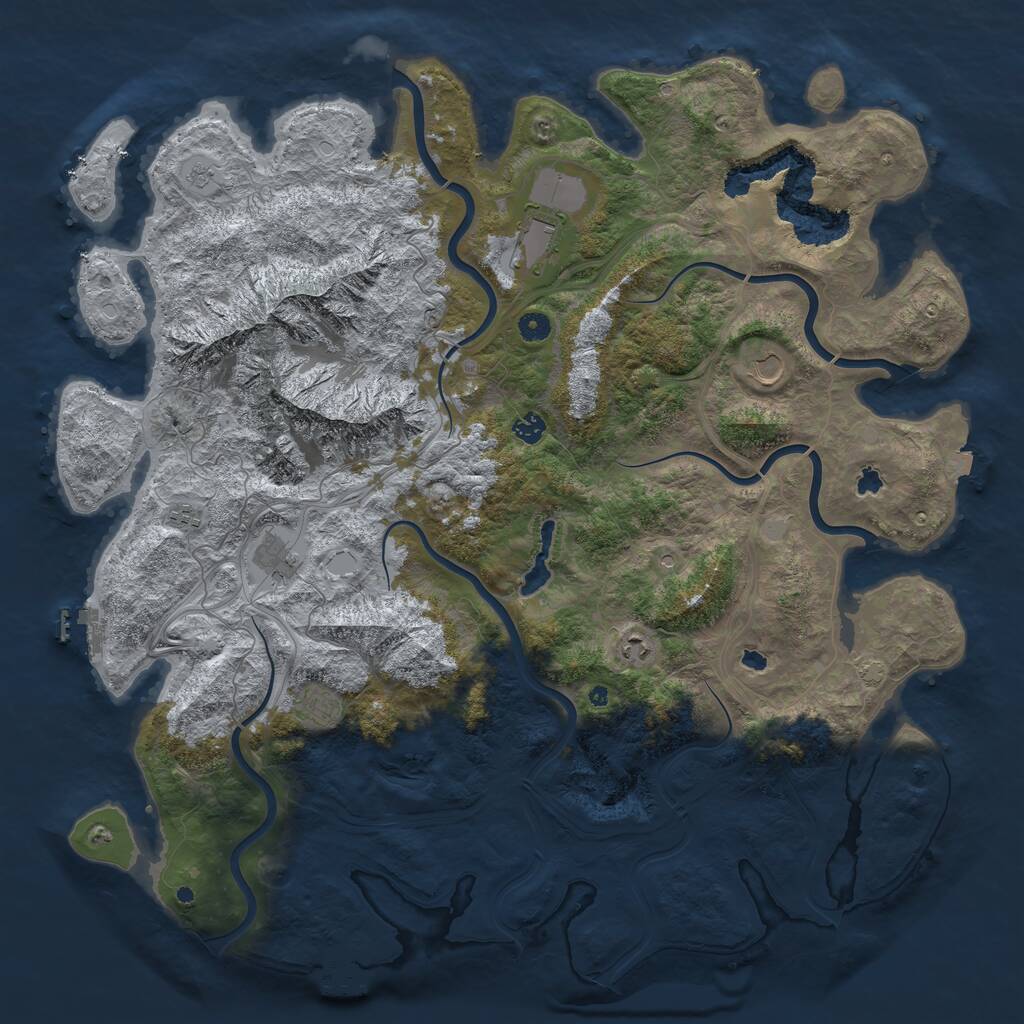 Rust Map: Procedural Map, Size: 5000, Seed: 173114, 13 Monuments
