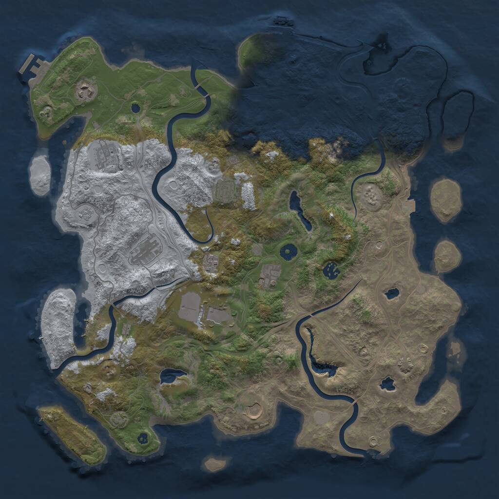 Rust Map: Procedural Map, Size: 4500, Seed: 206162856, 15 Monuments