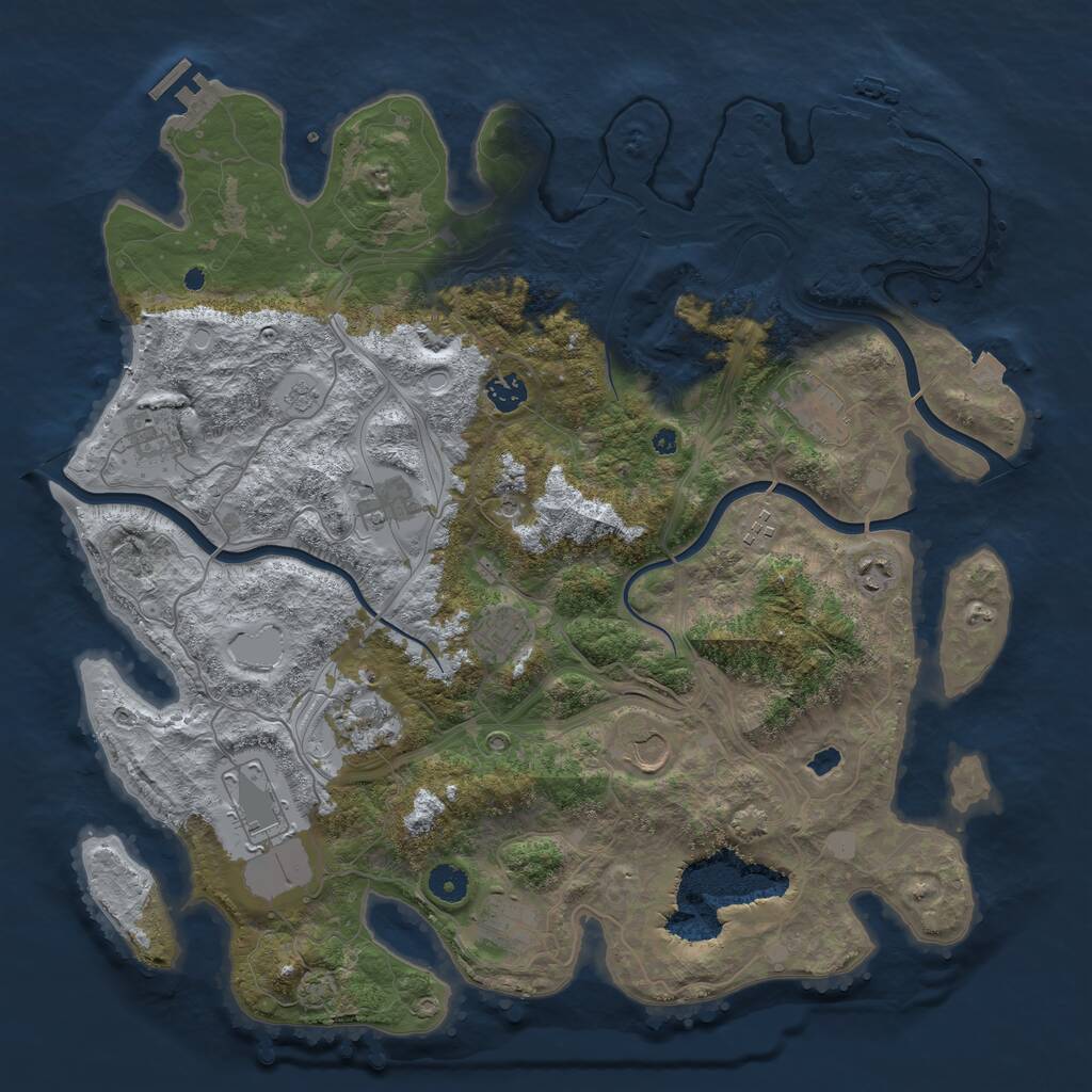 Rust Map: Procedural Map, Size: 4250, Seed: 84556946, 17 Monuments