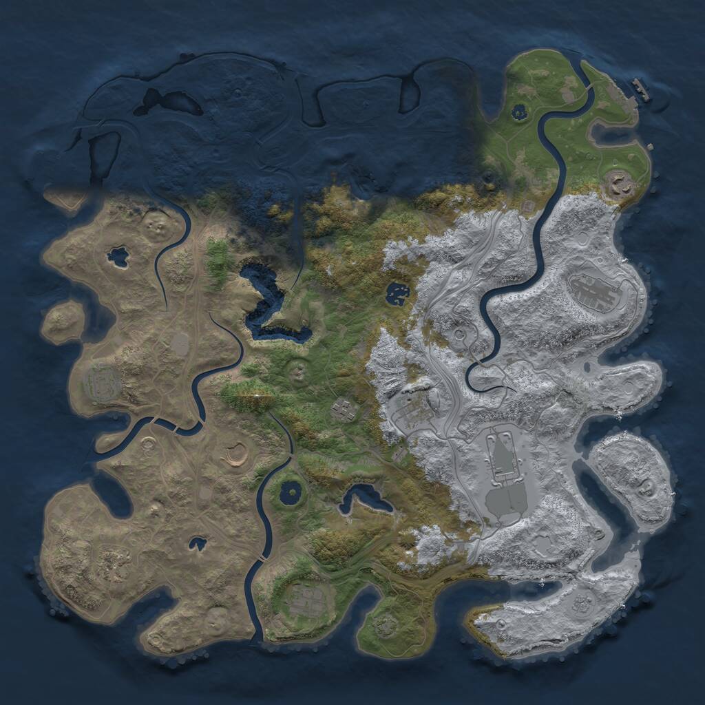 Rust Map: Procedural Map, Size: 4500, Seed: 8813125, 16 Monuments
