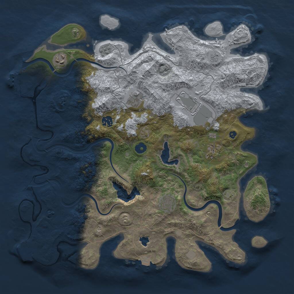 Rust Map: Procedural Map, Size: 4000, Seed: 10101994, 13 Monuments